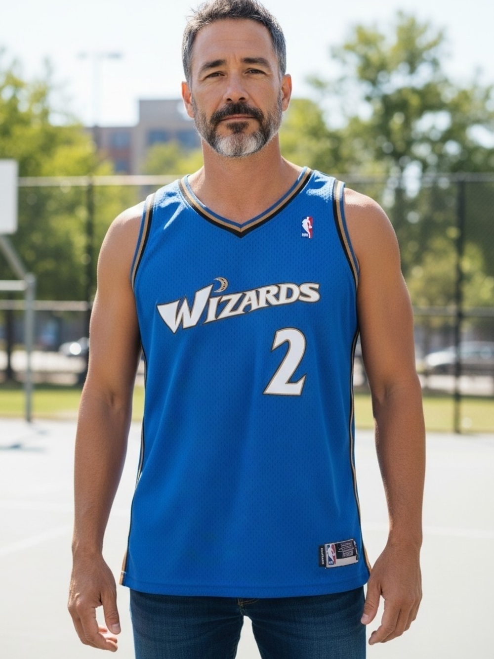 Mitchell & Ness Washington Wizards Blue #2 Jersey